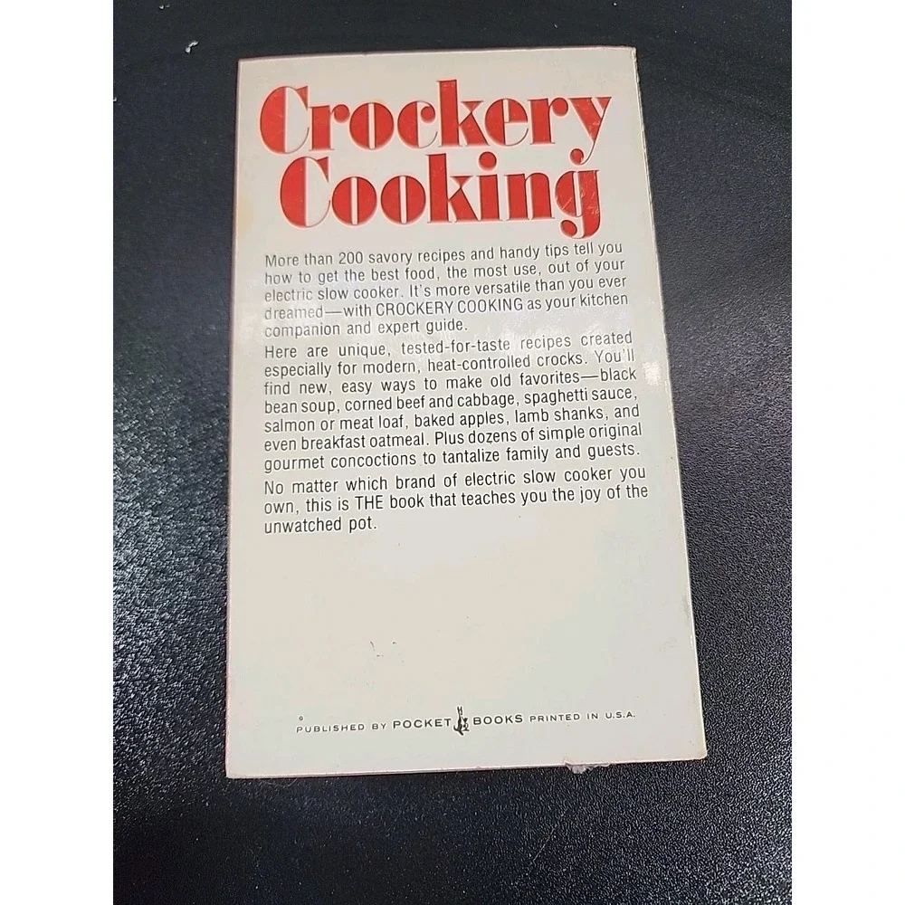 1976 Pocket Books Crockery‎ Cooking Paula Franklin Paperback